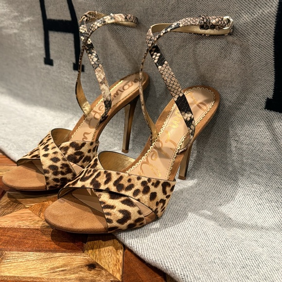 Sam Edelman Snake and Leopard Brahma Heels size 8 - Picture 2 of 8